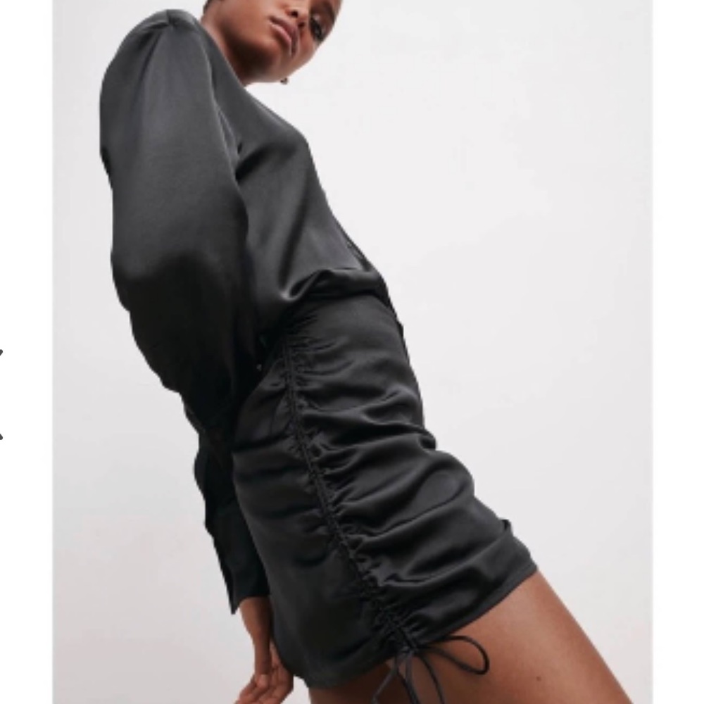 Satin Ruched Mini Dress